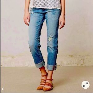 Pilcro and the letterpress Hyphen Distress Jeans Denim Anthropologie Size 25 p